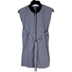 NWT - Connor Blue/White Gingham Tie Waist Button Down Shirt Dress -Sz Large